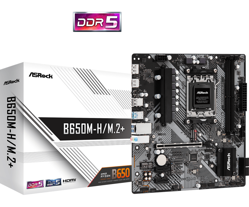 Дънна платка ASROCK B650M-H/M.2+, Socket AM5, 2xDDR5 - Image 5