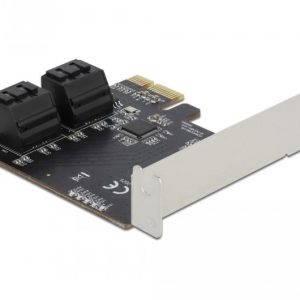 Карта Delock, PCI Express x1 към  4 port SATA, Low Profile