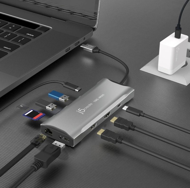 Докинг станция j5create JCD397 100W, 4K60 Elite USB-C, 10Gbps - Image 7