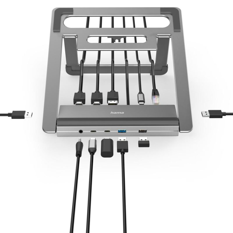 Докинг станция Hama "Connect2Office Stand" USB-C, Стойка за лаптоп, 12 порта - Image 10