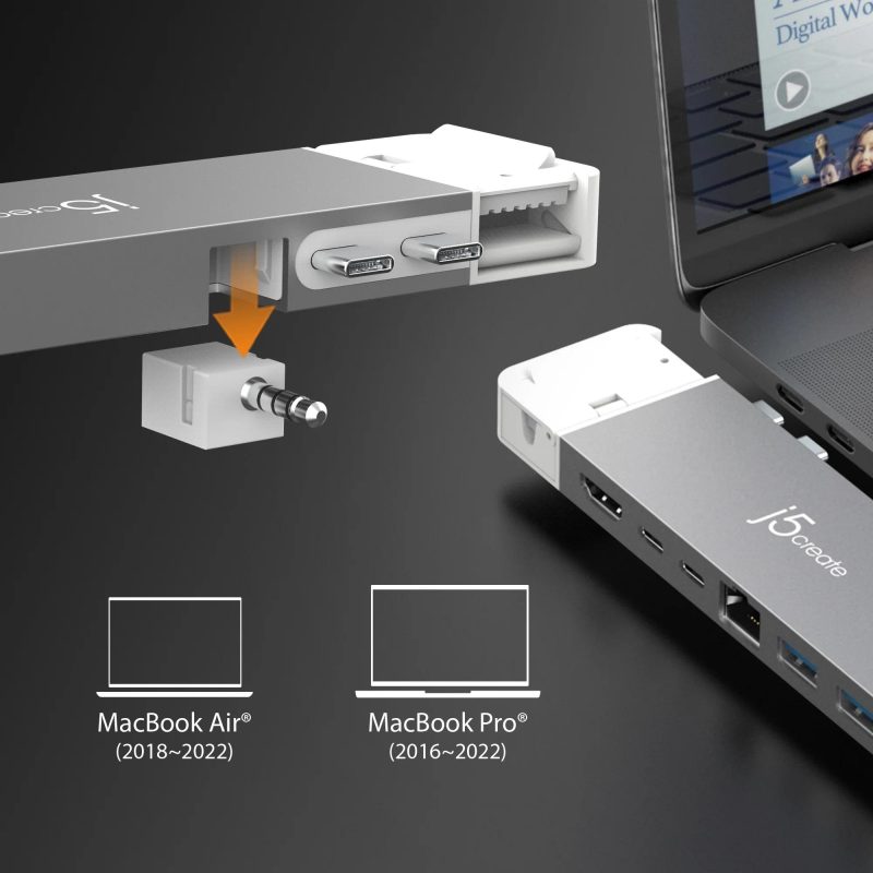 Докинг станция j5create JCD395, USB4 Hub, MagSafe Kit, За MacBook Pro 2021/2022 - Image 8