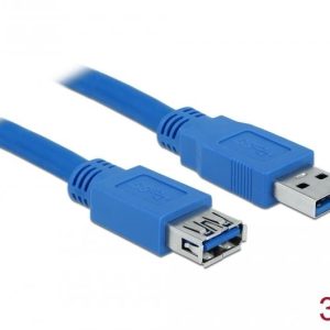 Удължителен кабел Delock USB-A мъжко - USB-А женско, 3 м, Екраниран, Син - Image 2