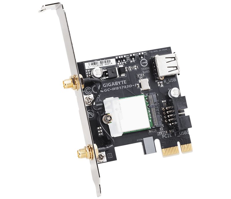 Безжичен PCI Express адаптер Gigabyte GC-WB1733D-I, 2x2 802.11ac 160MHz, Bluetooth 5.0 - Image 2