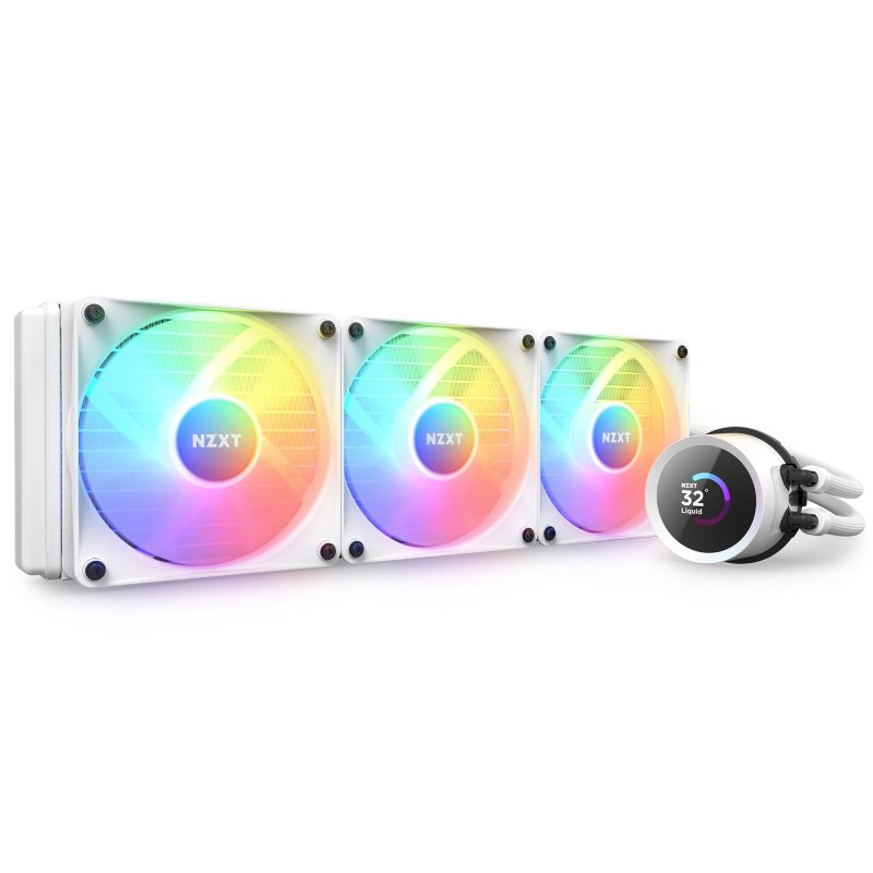 Охладител за процесор NZXT Kraken 360 RGB White, LCD Display - Image 2