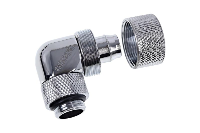 Фитинг Alphacool Eiszapfen, Удължител, 90°, 16/10mm, G1/4, Сребрист - Image 3