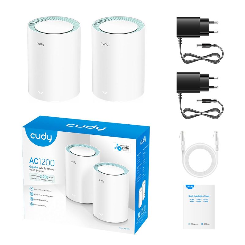 Безжичен рутер Cudy M1300, 2-pack, AC1200 Dual Band, 2.4/5 GHz, 300 -  867 Mbps - Image 4