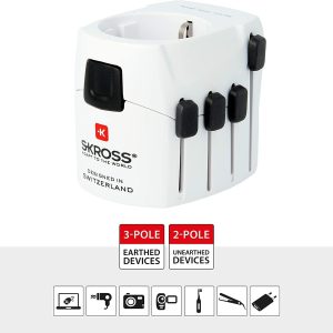 Адаптер SKROSS PRO Earthed 1103145, World, Бял - Image 2