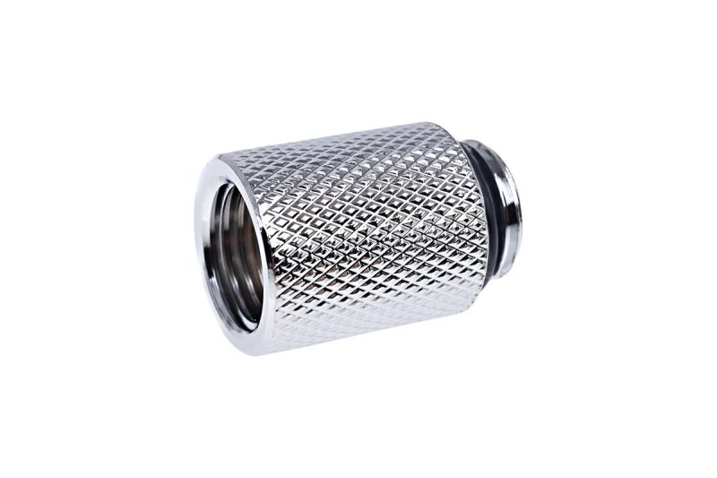 Удължител Alphacool Eiszapfen, 20 mm, G1/4 външна към G1/4 вътрешна резба, Сребрист - Image 2