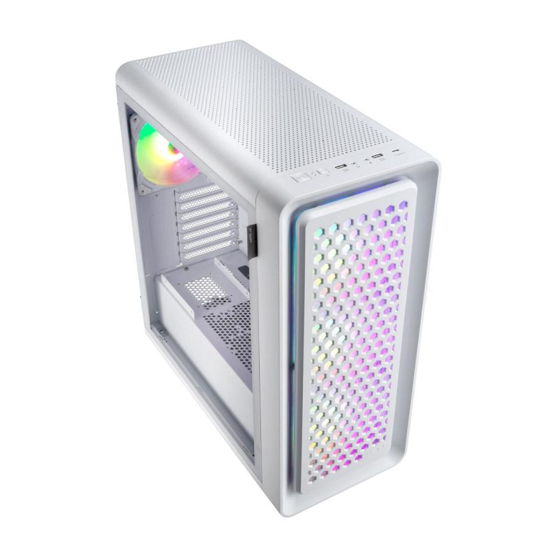 Кутия FSP CUT593, ATX, Ultra-Tower, Type-C, 4 x ARGB 140mm, Бяла - Image 2