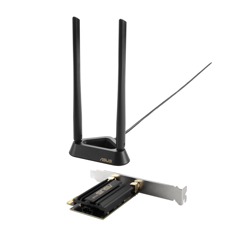 Безжичен адаптер ASUS PCE-AXE59BT WiFi 6E PCI-e две външни антени и Bluetooth 5.2 - Image 2