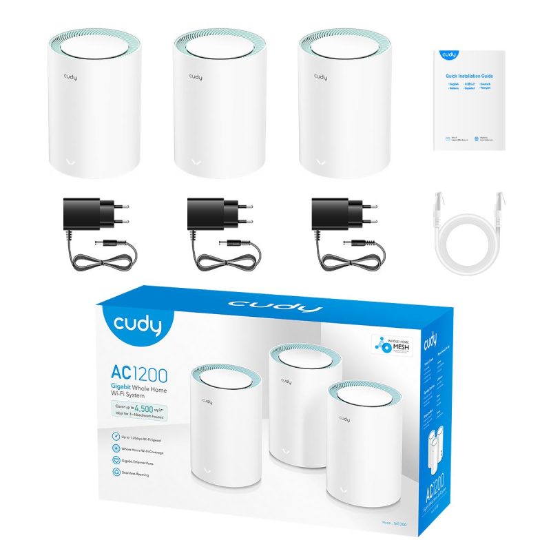 Безжичен рутер Cudy M1300, 3-pack, AC1200 Dual Band, 2.4/5 GHz, 300 -  867 Mbps - Image 4