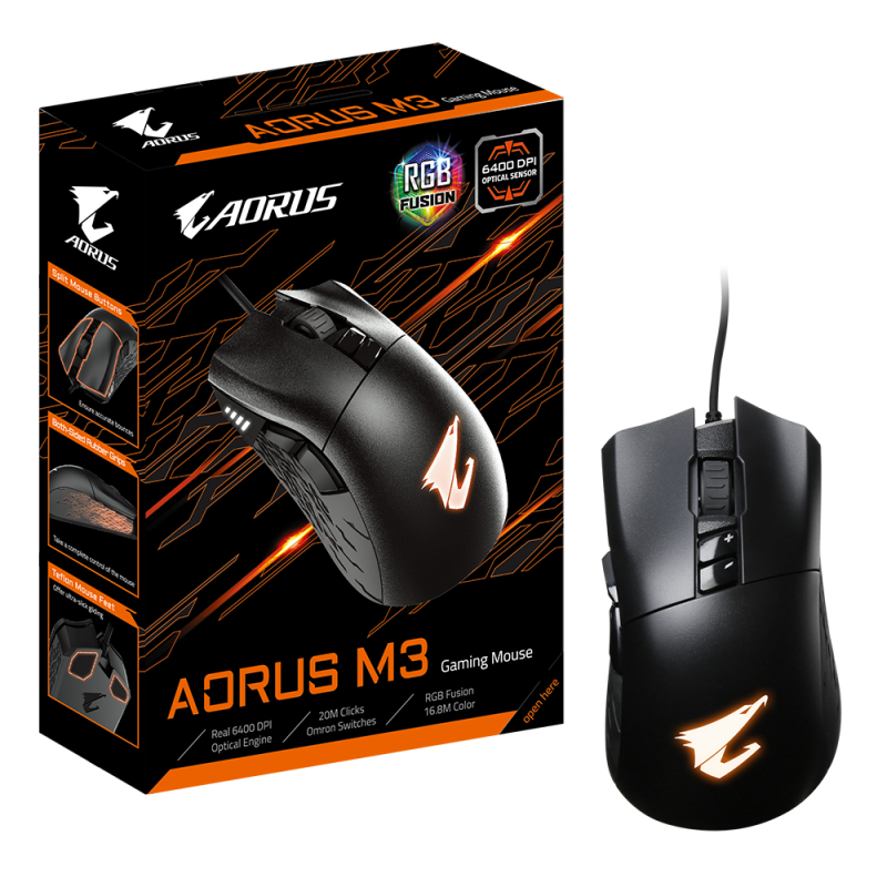 Геймърска оптична мишка Gigabyte Aorus M3 RGB Fusion - Image 2
