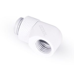 Въртящ се L-конектор Alphacool Eiszapfen, G1/4 AG auf G1/4 IG, Бял - Image 2