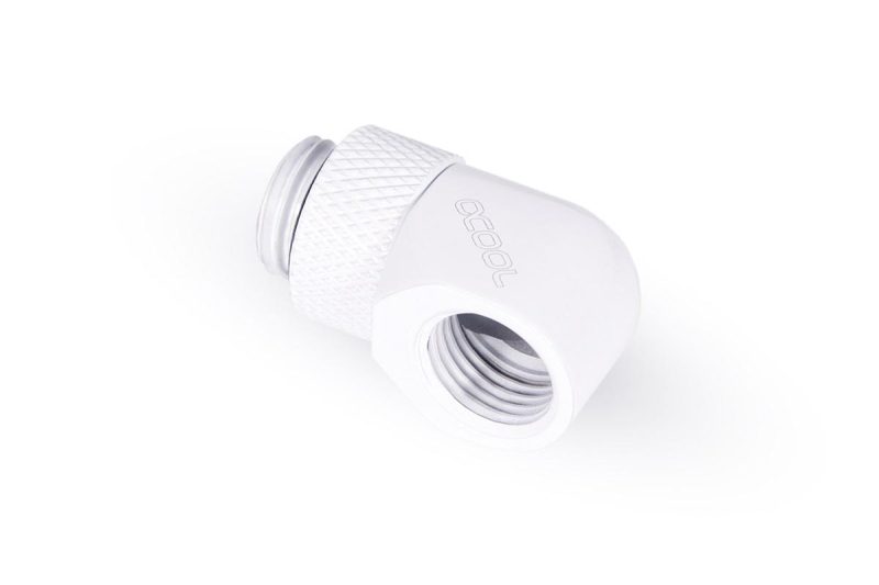 Въртящ се L-конектор Alphacool Eiszapfen, G1/4 AG auf G1/4 IG, Бял - Image 2