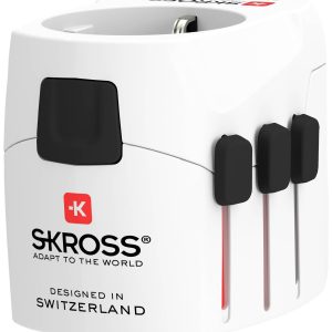 Адаптер SKROSS PRO Light, 2 x USB-A, World, Бял