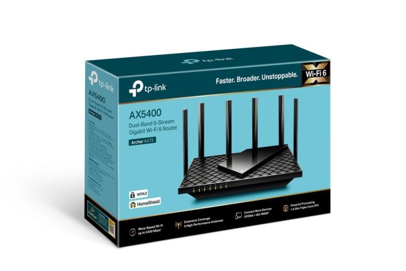 Безжичен рутер TP-Link Archer AX73, AX5400, 2.4/5 GHz, 574 - 4804 Mbps, Gigabit - Image 4