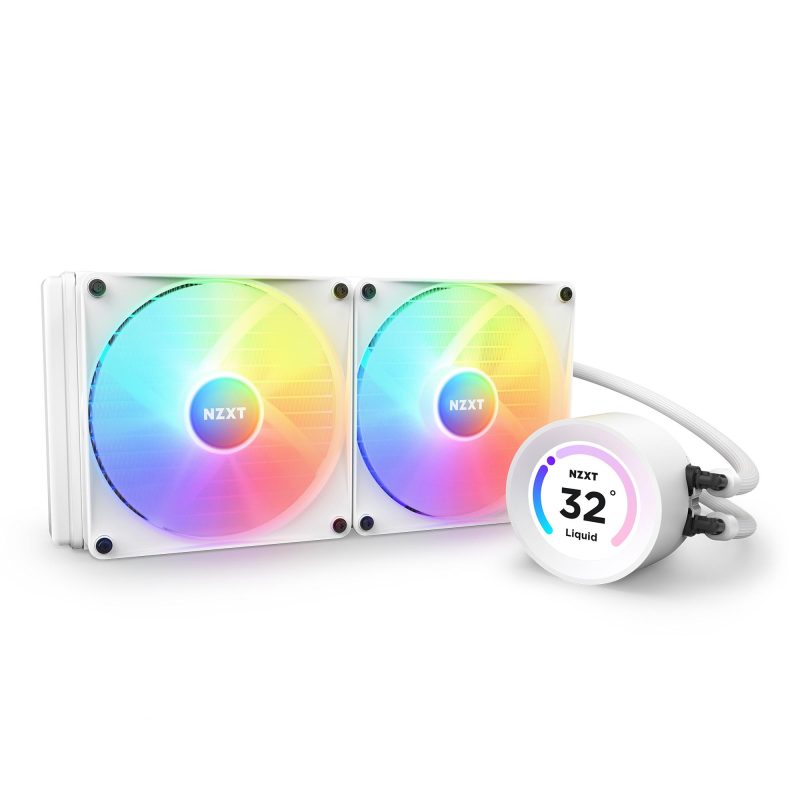 Охладител за процесор NZXT Kraken Elite RGB 280 White, Customizable LCD Display - Image 2