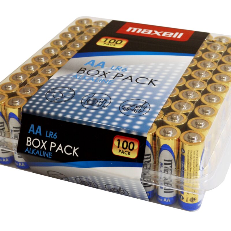 Алкални батерии MAXELL LR6 AA 10x10 бр / 100 бр. в PVC кутия