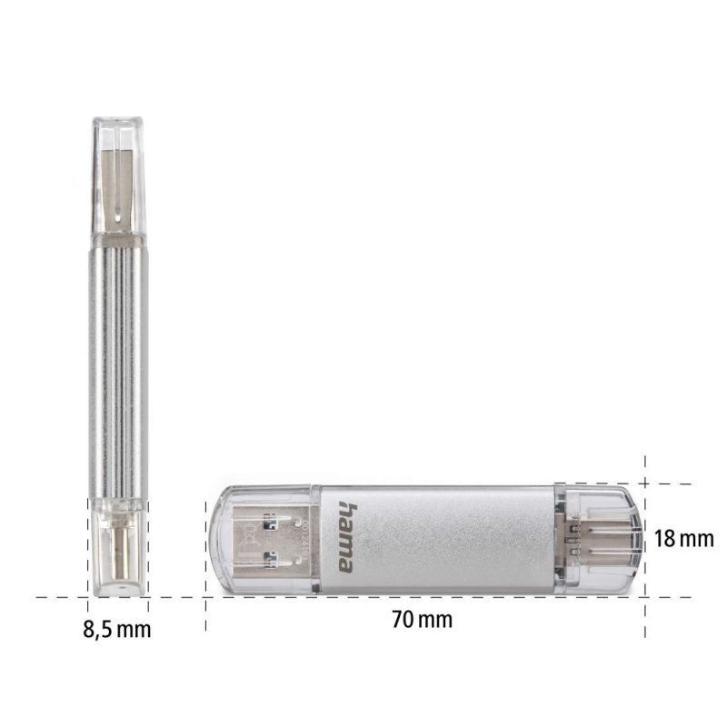 USB памет HAMA Тип USB-C/USB-A 3.0 Laeta, 32GB, 40 MB/s, silver - Image 7