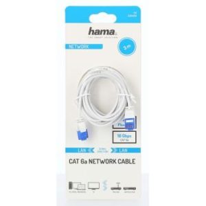 Мрежов кабел HAMA Flexi-Slim, U/UTP CAT 6a, 10 Gbit/s, RJ-45 - RJ45, 3.0 m, Бял - Image 2