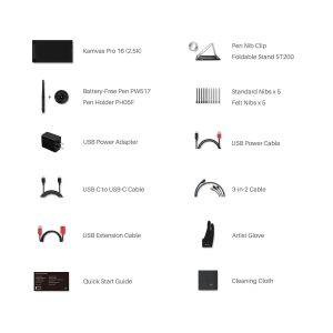Графичен таблет HUION Kamvas Pro 16 (2.5K), USB, Черен - Image 8