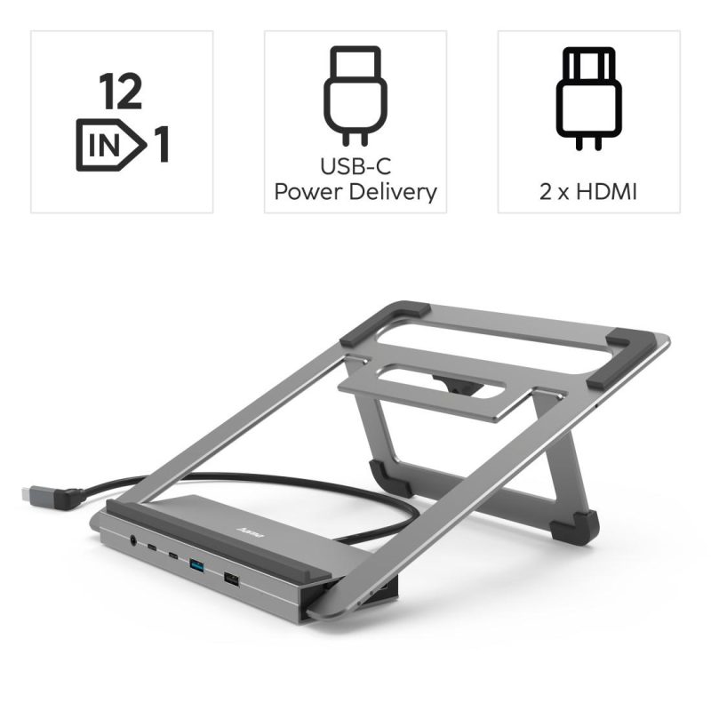 Докинг станция Hama "Connect2Office Stand" USB-C, Стойка за лаптоп, 12 порта - Image 6