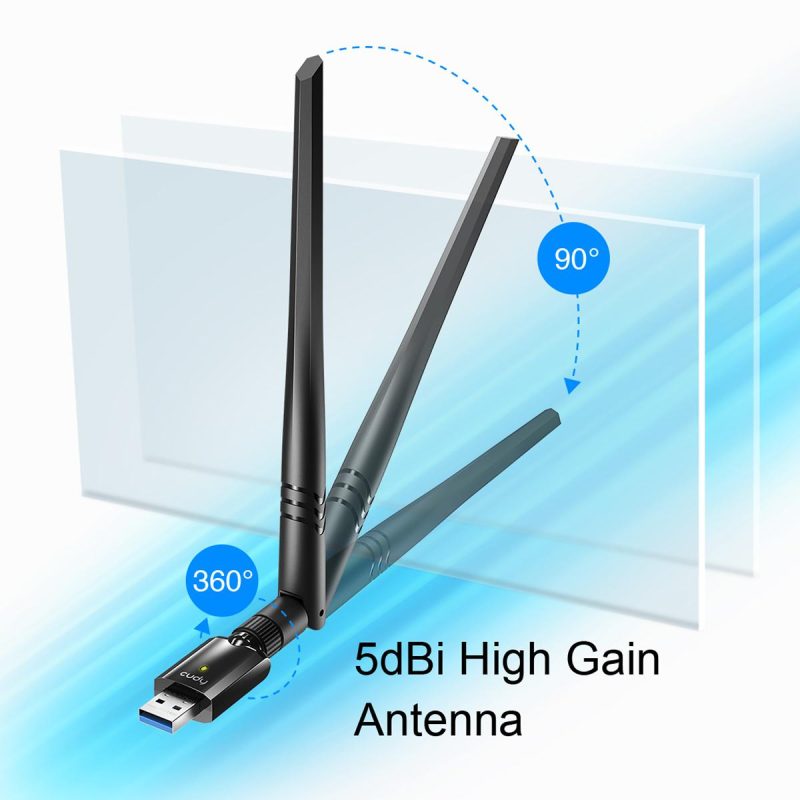 Безжичен адаптер Cudy WU1400, USB 3.0, 2.4/5 Ghz, Външна антена - Image 2