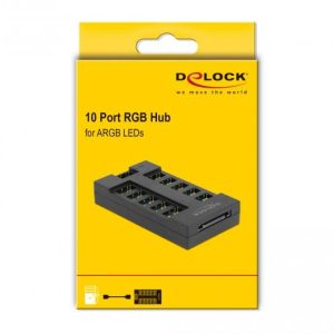 RGB хъб Delock, 10 портов ARGB LEDs, Черен - Image 5