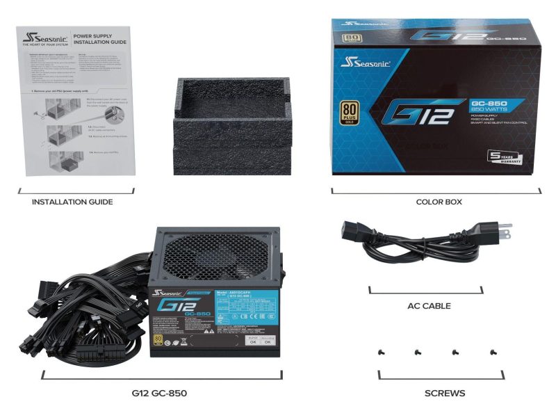 Захранващ блок Seasonic G12-GC-850, 850W, 80+ GOLD - Image 2