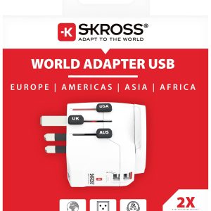 Адаптер SKROSS PRO Light, 2 x USB-A, World, Бял - Image 5
