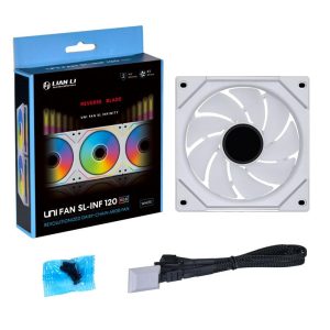 Вентилатор Lian-Li UNI SL-INF Reverse Blade, 120 мм, ARGB PWM, Бял - Image 7