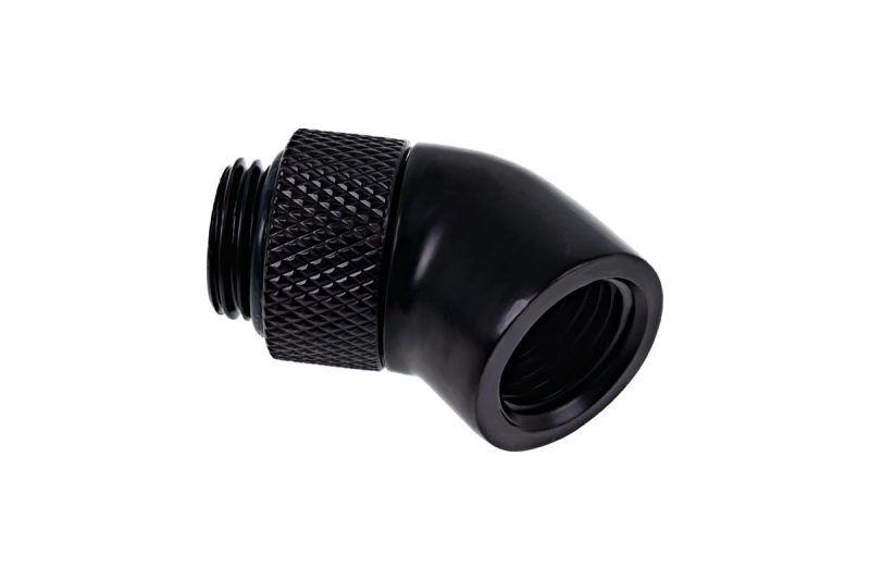 Ъглов адаптер Alphacool Eiszapfen, 45°, G1/4 външна към G1/4 вътрешна резба, Черен мат - Image 3