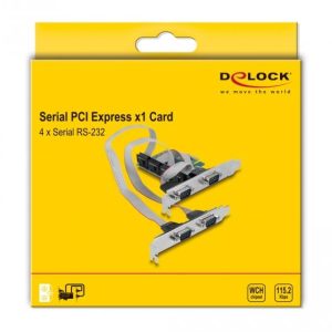 Карта за разширение на слотове Delock, PCI Express Card към 4 x Serial RS-232 - Image 4