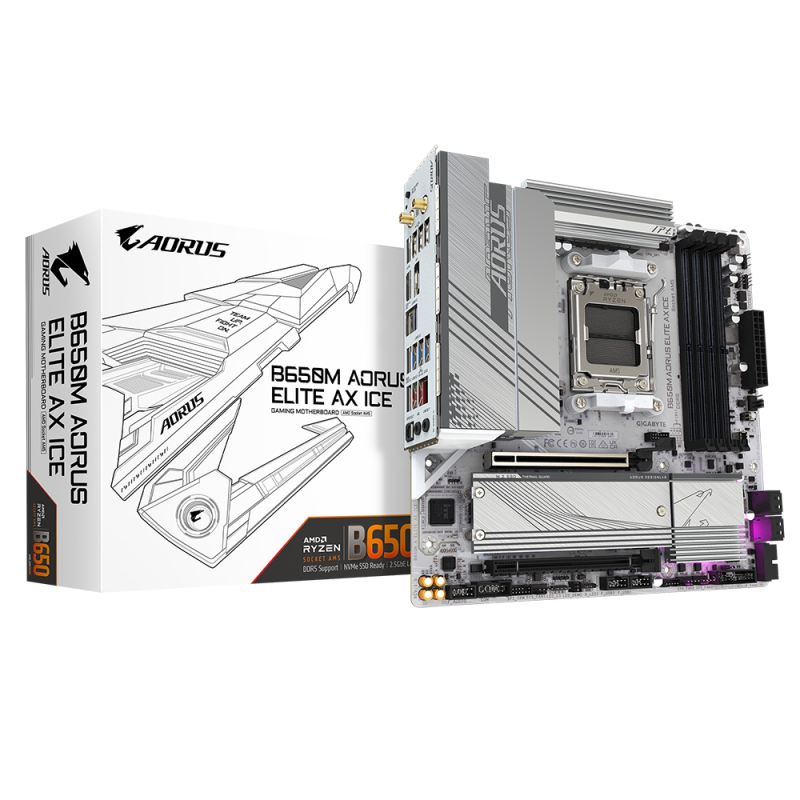 Дънна платка GIGABYTE B650M AORUS ELITE AX ICE - Image 5