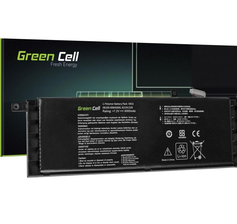 Батерия за лаптоп GREEN CELLAsus X553, X553M, F553, F553M, 7.2V, 3800mAh
