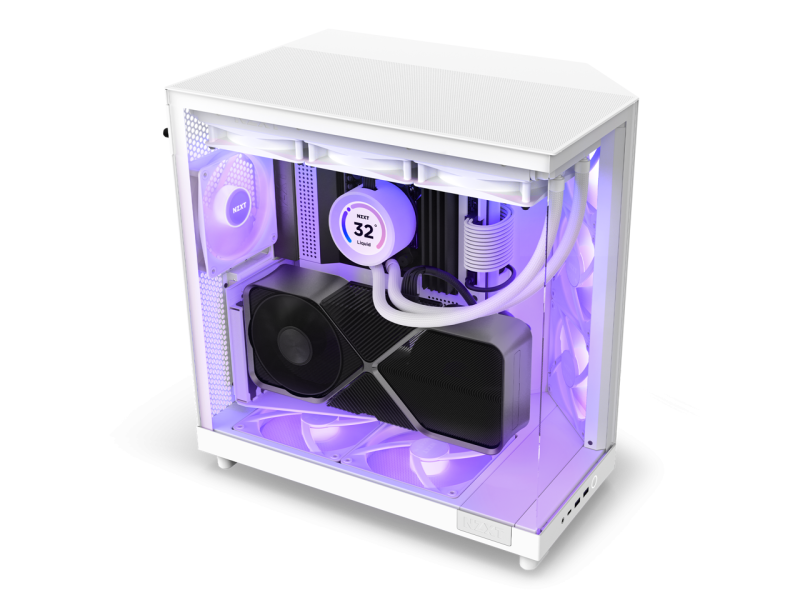 Кутия NZXT H6 Flow RGB Matte White - Middle Tower - Image 3