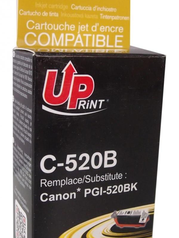 Мастилница UPRINT PGI520 CANON, С чип, Черен