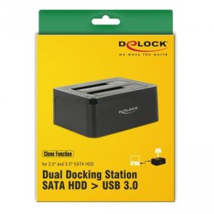 Външна докинг станция Delock 62661, за 2.5"/3.5" HDD/SSD, USB 3.0, Функция за клониране, Черен - Image 7