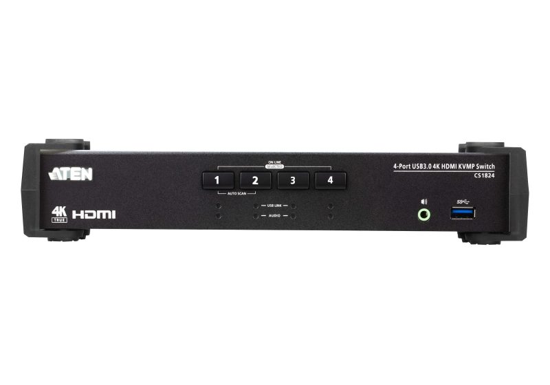 KVMP превключвател ATEN CS1824, 4-портов, 4K, USB 3.0, HDMI Audio - Image 2