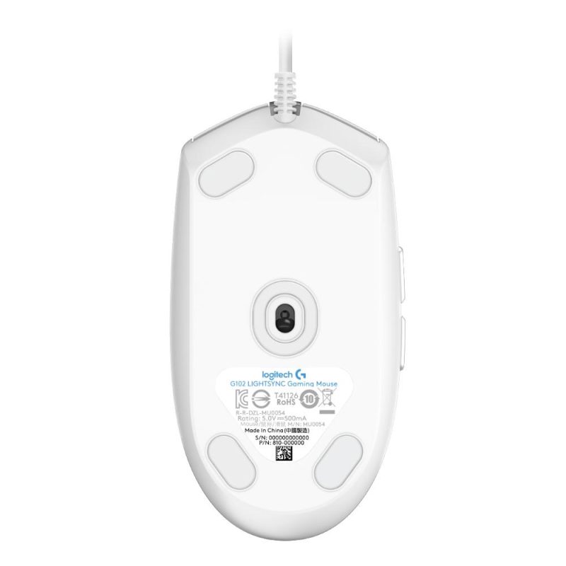 Геймърска мишка Logitech G102 LightSync, RGB, Оптична, Жична, USB, Бяла - Image 5
