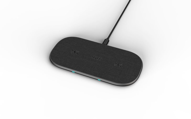 Безжично зарядно RAPOO XC260, Qi, Двойно, 7.5W/10W, Черен - Image 4