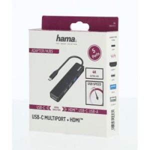 USB-C, 5-портов хъб, 3х USB-A,1x USB-C, HDMI,4К, Черен - Image 3