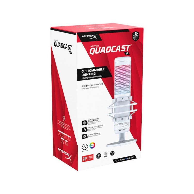 Настолен микрофон HyperX QuadCast S White - Image 10