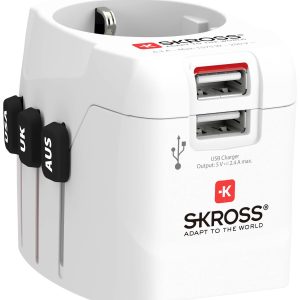 Адаптер SKROSS PRO Light, 2 x USB-A, World, Бял - Image 2