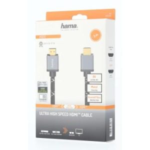 Кабел HAMA Ultra HD, HDMI мъжко - HDMI мъжко, 8K, 48GB/s,метал, 3 м, Позл. конектори, Ethernet, Черен - Image 4