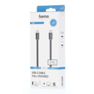 Кабел HAMA eMarker чип  USB 3.2 Gen 2, USB-C мъжко - USB-C мъжко, 1 м, 10 Gbit/s, 5A/100W - Image 2