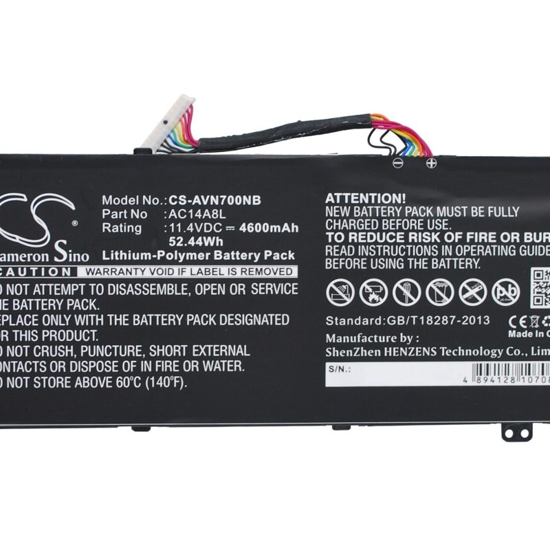 Батерия  за лаптоп Acer Aspire Nitro V15 VN7-571G VN7-572G VN7-591G VN7-592G i V17 VN7-791G VN7-792G AC14A8L, 11.4V, 4600mAh CAMERON SINO