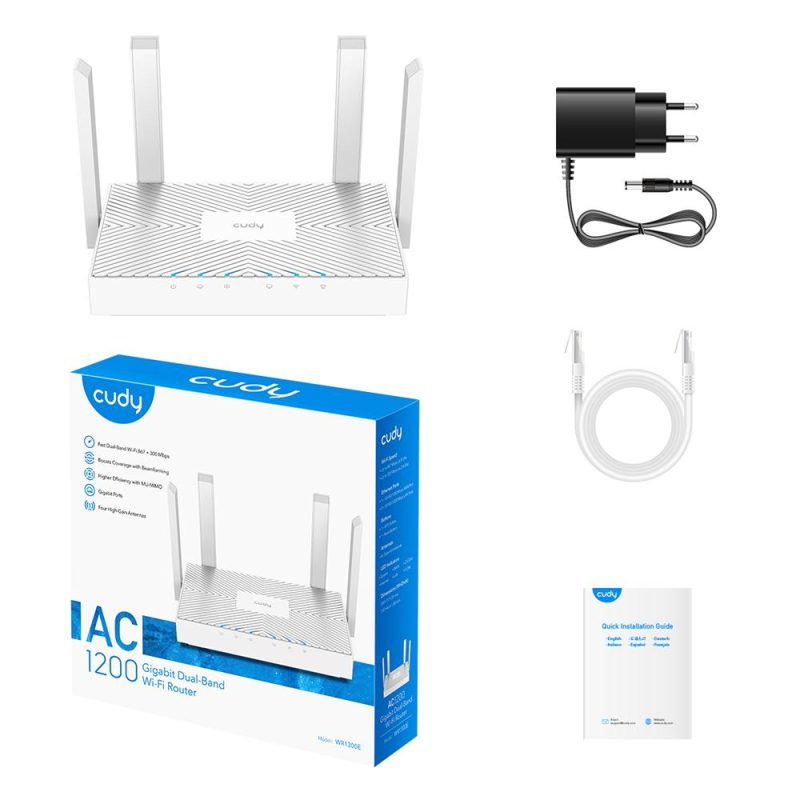 Безжичен рутер CUDY WR1300E, Двубандов AC1200, 300+867 Mbps, 3xGigabit - Image 4