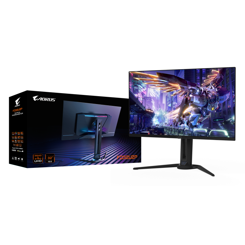 Гейминг монитор GIGABYTE AORUS FO32U2P, 31.5" QD-OLED, 4K UHD, 240Hz, 0.03ms, DP 2.1 UHBR20, Vesa ClearMR 13000, HDR 400, KVM - Image 12