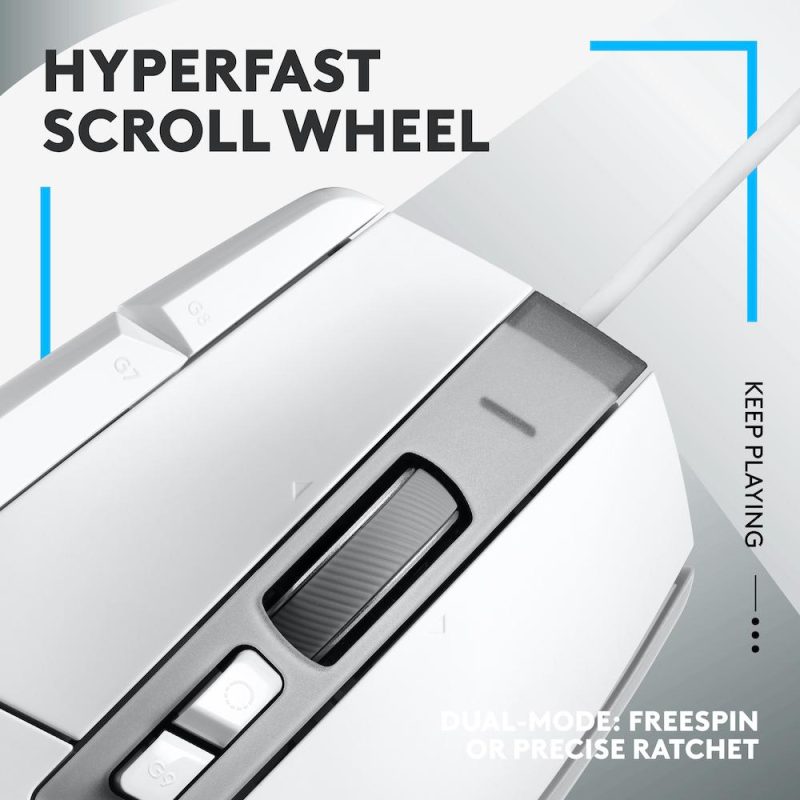 Геймърска мишка Logitech, G502 X, Оптична,  Жична, USB, Бяла - Image 3